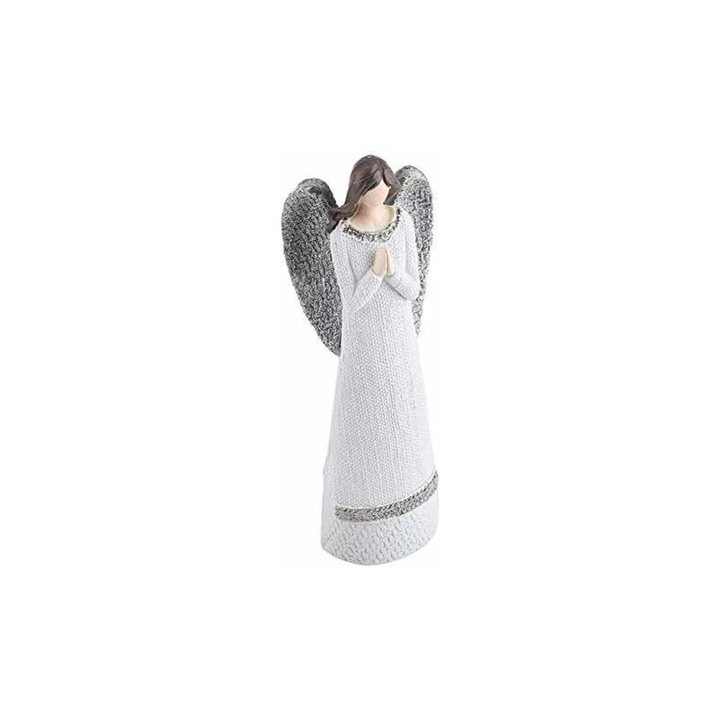 Image of Fortuneville - 20 cm in resina bianca bellezza donna scultura statua figurine ornamento da tavolo dipinto a mano angelo figurine ornamento
