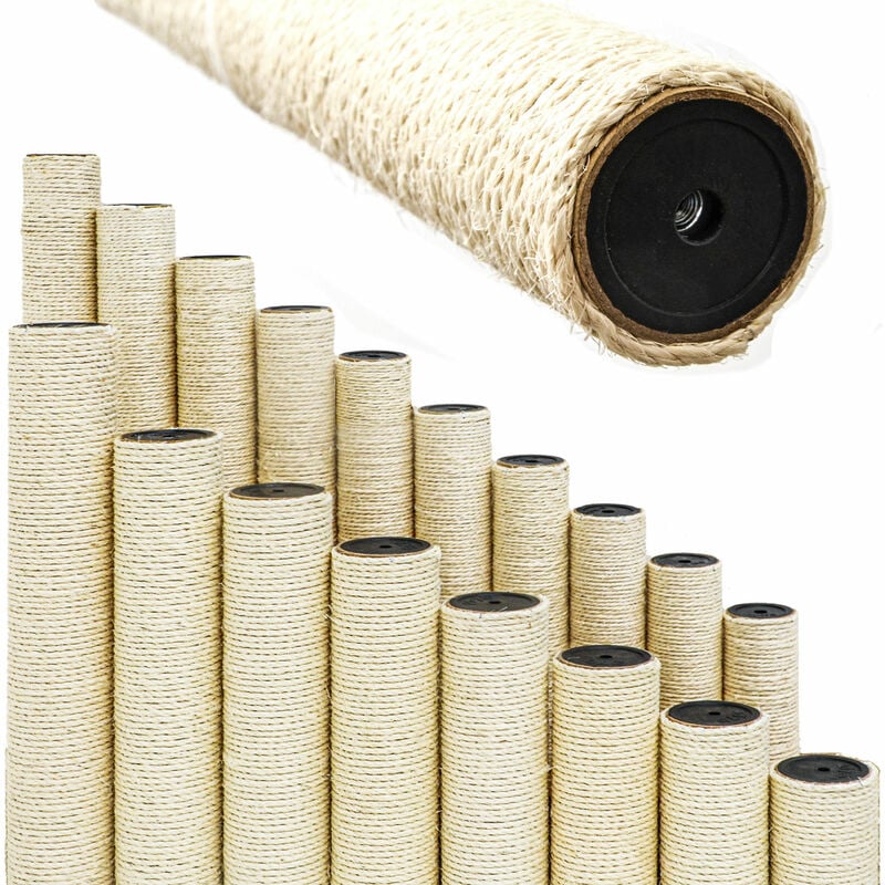 20 cm Cat Scratching Post Replacement M10 - ø 7.1 cm Sisal Scratch Pole for Cats - beige