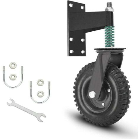 20 cm Torrolle für Metalltore, Tragkraft 272 kg, 360° drehbare Feder, stoßdämpfend, robuste Rollen, inklusive Montagewerkzeug, Schwarz