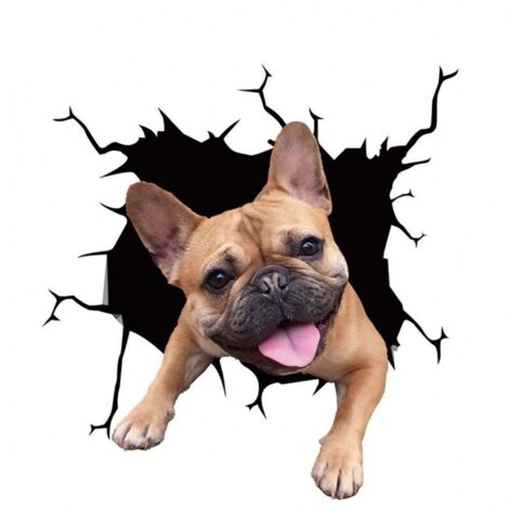 (20 cm x 20 cm) 4 adesivi per auto a forma di cane, adesivi per auto Labrador 3D, adesivi per auto Bulldog francese divertenti e personalizzati, adesivo in vinile per finestrini con cane realistico