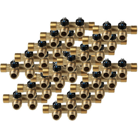20 Collecteurs mini-vanne mâle 3/4" (20/27) - femelle 1/2" (15/21) - 2 piquages mâle 1/2" (15/21) - Arcanaute