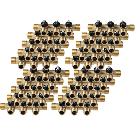 20 Collecteurs mini-vanne mâle 3/4" (20/27) - femelle 1/2" (15/21) - 3 piquages mâle 1/2" (15/21) - Arcanaute