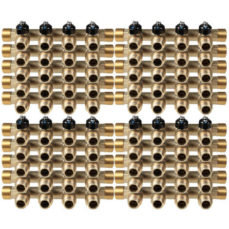 20 Collecteurs mini-vanne mâle 3/4" (20/27) - femelle 1/2" (15/21) - 4 piquages mâle 1/2" (15/21) - Arcanaute