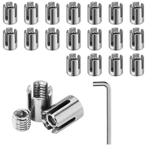 20 colliers de serrage pour câbles, colliers en acier inoxydable --