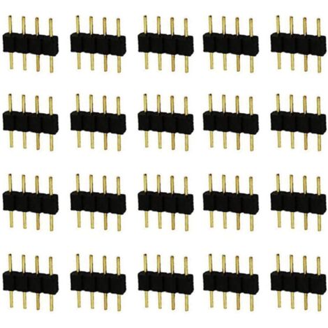 20 conectores para tiras LED RGB, 4 pines, resistentes para uso interior y exterior, 4 x 5 x 1 cm, LED RGB modernos, plástico y cobre