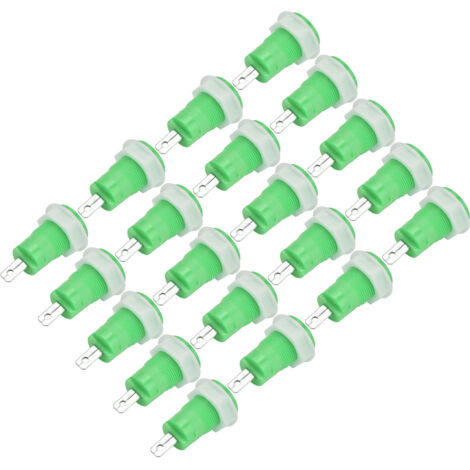 20 Connecteurs de Masse Soudables en Laiton 4mm, Bornes de Terre avec Prise Banane Sécurisée 1KV 32A, Lot de 20 Pièces Vert