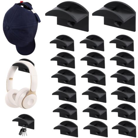 20 Crochet à Chapeau,Porte-chapeaux pour casquettes de Baseball Crochets à Chapeaux Supports Muraux pas de Perçage, Porte-casquettes Organisateur de Chapeaux pour Foulards