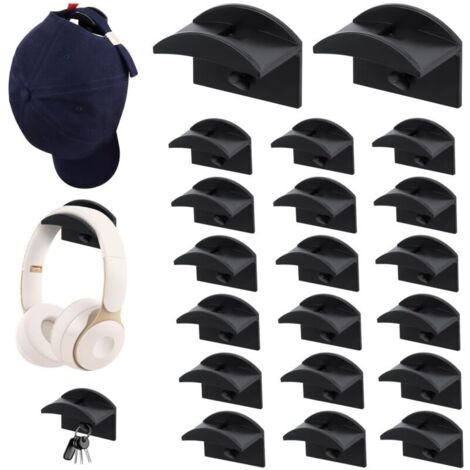 20 Crochet à Chapeau,Porte-chapeaux pour casquettes de Baseball Crochets à Chapeaux Supports Muraux pas de Perçage, Porte-casquettes Organisateur de Chapeaux pour Foulards