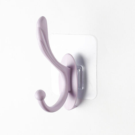 20 crochets adhésifs résistants - Violets. Ces crochets s'installent au mur sans perçage, ce qui les rend adaptés aux murs dépourvus de supports de charge.