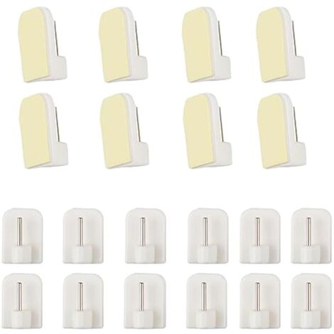 20 Crochets pour Rideaux Autocollants Sans Perçage – Support Adhésif pour Tringle à Rideau – Cuisine et Salle de Bain