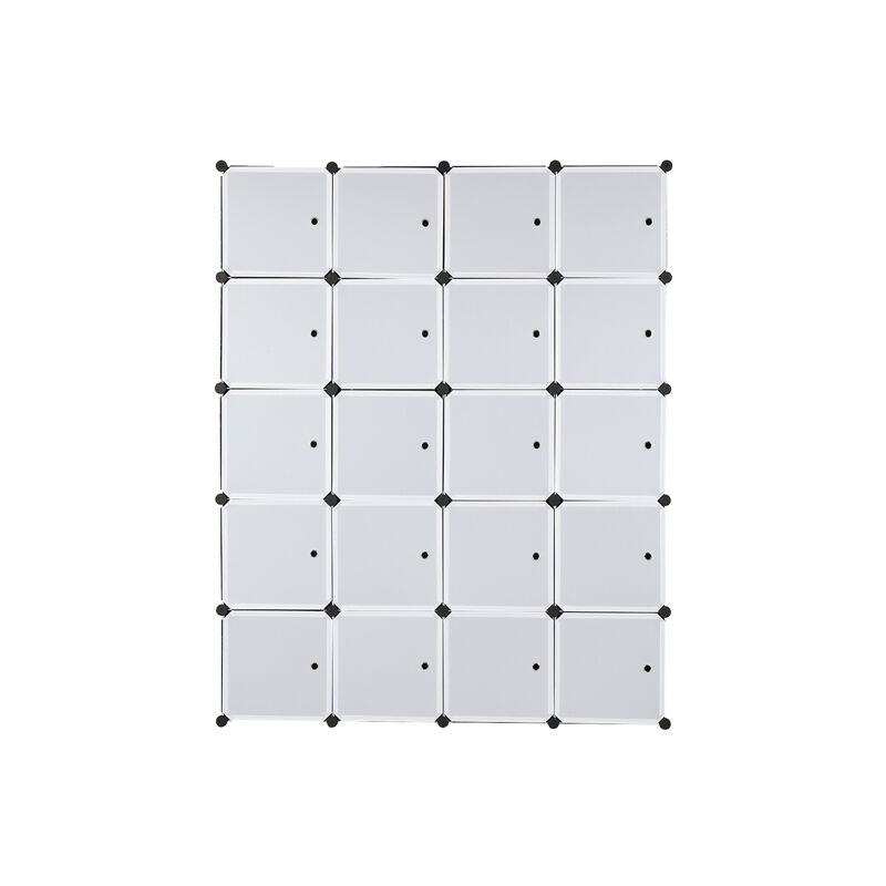 Choyclit - 20 cubes Organisateur, étagères de rangement empilables en plastique, armoire de placard modulaire multifonctionnelle avec tringle de