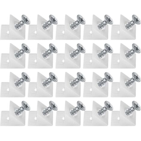 20 cunei in plastica per cassetti di mobili, staffe di fissaggio, stabilizzatori per connettori posteriori, connettori per il fondo dei cassetti con viti, per riparare ripiani di mobili cedevoli