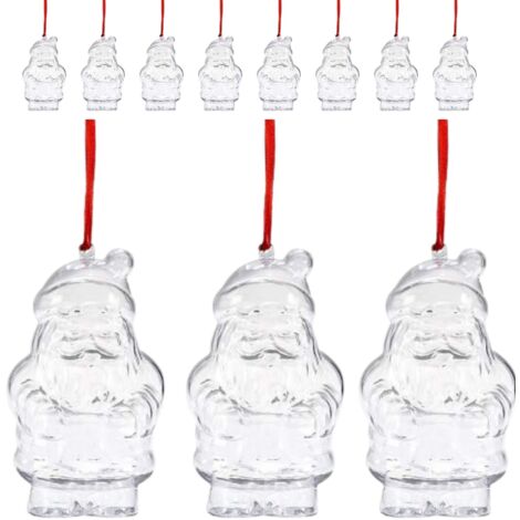 20 Decorazioni per Albero a di Forma di Babbi Natale Personalizzabili