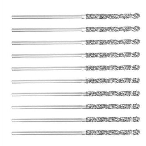 20 diamantbeschichtete HSS-Bohrer, 1 mm, für Glas, Fliesen, Keramik, Stein und Muscheln.