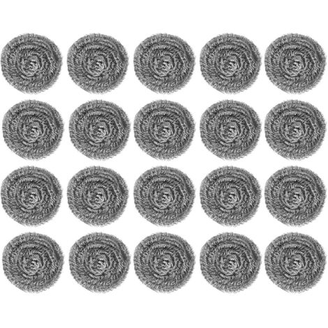 20 Edelstahlwollkugeln zum Reinigen von Töpfen, Pfannen und Küchenutensilien