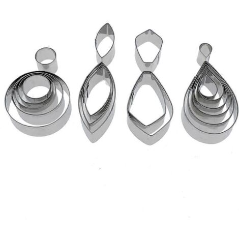 20 emporte-pièces en acier inoxydable, moules ronds en céramique pour la création de bijoux et de gâteaux en pâte polymère.
