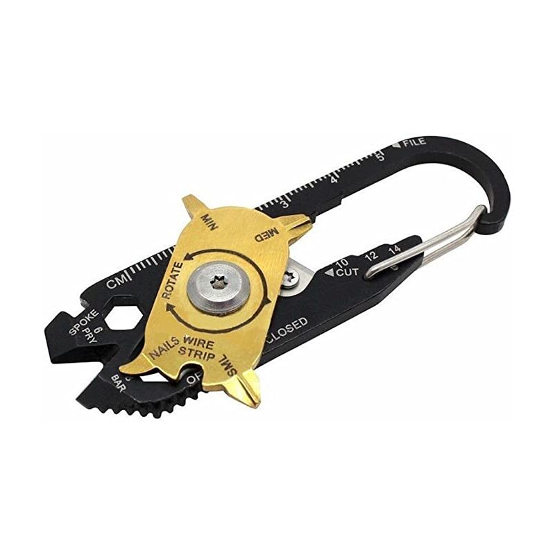 

20 en 1 Herramientas multifunción Llavero Rueda Herramienta de combinación multifuncional Llave de acero inoxidable Destornillador EDC Gadget