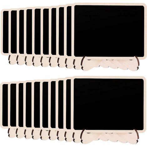 20 Ensembles De Mini Panneaux De Tableau En Bois De Base (10 7,5 Cm, Rectangulaires) Avec Chevalet De Support, Babillard Artisanal Pour La Dcora