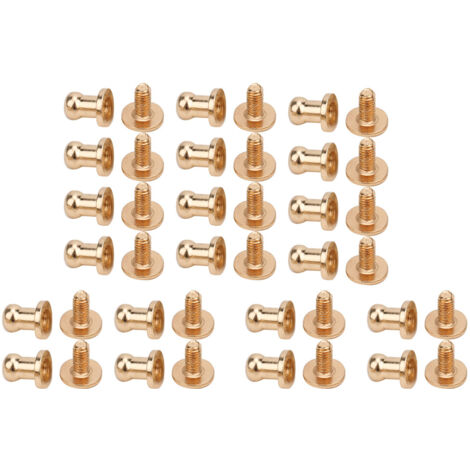 20 Ensembles de Rivets à Tête Ronde en Cuivre pour Bracelet Sac Vêtements Chaussures Ceinture Décoration Doré