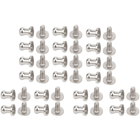 20 Ensembles de Rivets Cloutés à Tête Ronde en Cuivre pour Bracelet Sac Vêtements Chaussures Ceinture Décoration Argenté