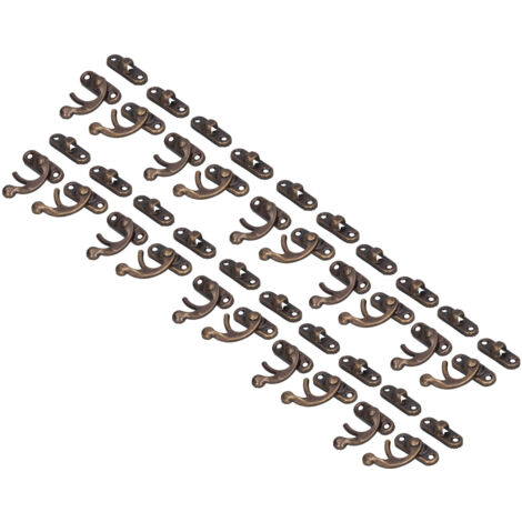 20 Ensembles Loquet Antique en Alliage d'Aluminium avec Crochet et Serrure à Corne pour Boîte à Bijoux et Valise