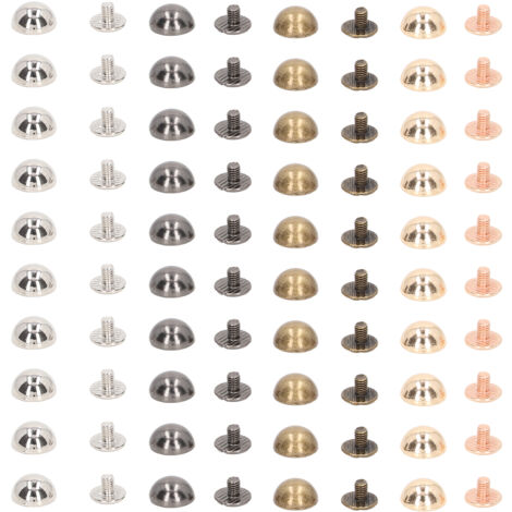 20 Ensembles Rivets Bombés à Vis Antirouille, 4 Couleurs Tête Ronde pour Décoration Vêtements, Chaussures, Sacs et Collier pour Animaux