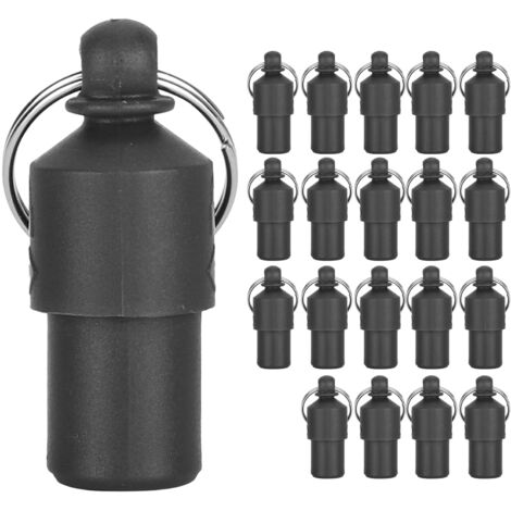 20 étiquettes anti-perte pour chien et chat, pendentif avec tube de stockage pour collier, nom et adresse (Noir)