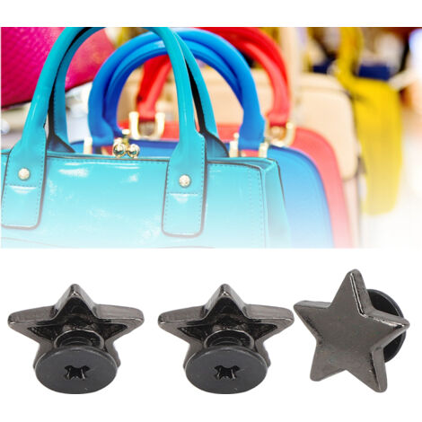 20 Étoiles Métalliques Noires avec Vis pour Rivets Décoratifs sur Vêtements et Chaussures DIY