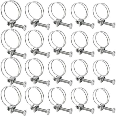 20 fascette stringicavo a doppio filo da 16-40 mm, morsetti per cavi in acciaio inossidabile 304 per uso domestico e industriale