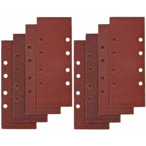 20 feuilles abrasives 93 x 185 mm perforées 8 trous papier abrasif assorti pour bois métal crochet et boucle tampons pour ponceuse orbitale (150 grains)