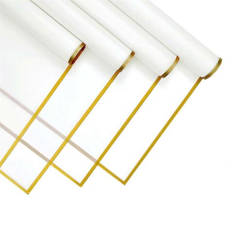 20 feuilles de papier cadeau fleuri avec 10 cartes de vœux, blanc--