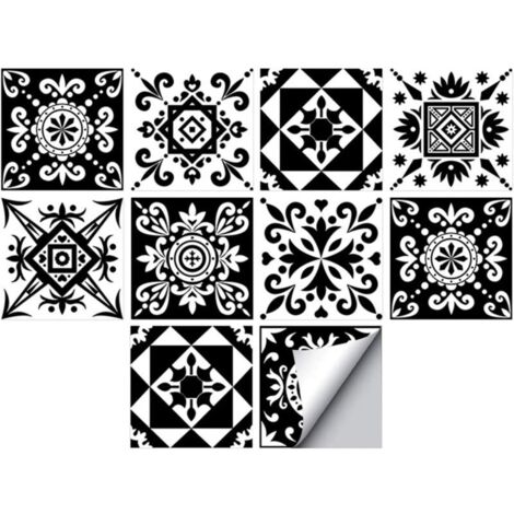 20 Feuilles Mural Stickers Carrelage de 15cm X 15cm, 2D Imperméables Carreau de Ciment Adhesif, Autocollants Carreaux Dosseret pour Cuisine, Salle de Bain la Décoration à la Maison
