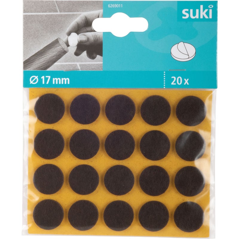 

Fix-o-moll - 20 Fieltros precortados adhesivos con acabado marron y D17mm