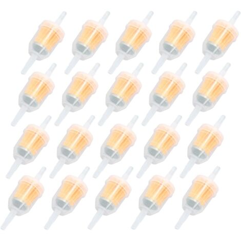 20 filtros de combustible de 5-8 mm para gasolina, diésel y líquido diésel, para máquinas de filtrado de gasolina de motocicletas, generadores y cortacéspedes.