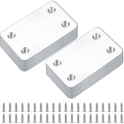 20 flache, perforierte Montageplatten, feste gerade Platten, flache Verbinder, Verbindungsplatten