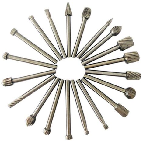 20 frese diamantate HSS, punte per fresatrici per legno con gambo da 3 mm per Dremel, accessori Dremel, utensile rotante per incisione fai da te del legno