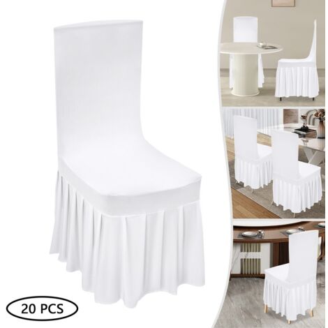 20 fundas elásticas para sillas de restaurante, fundas para sillas con faldón plisado grueso, fundas jacquard, decoración para bodas en casa.