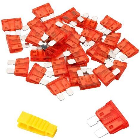 20 fusibles automobiles de taille moyenne 10A + extracteur de fusibles - Convient aux voitures, camping-cars, camions et motos