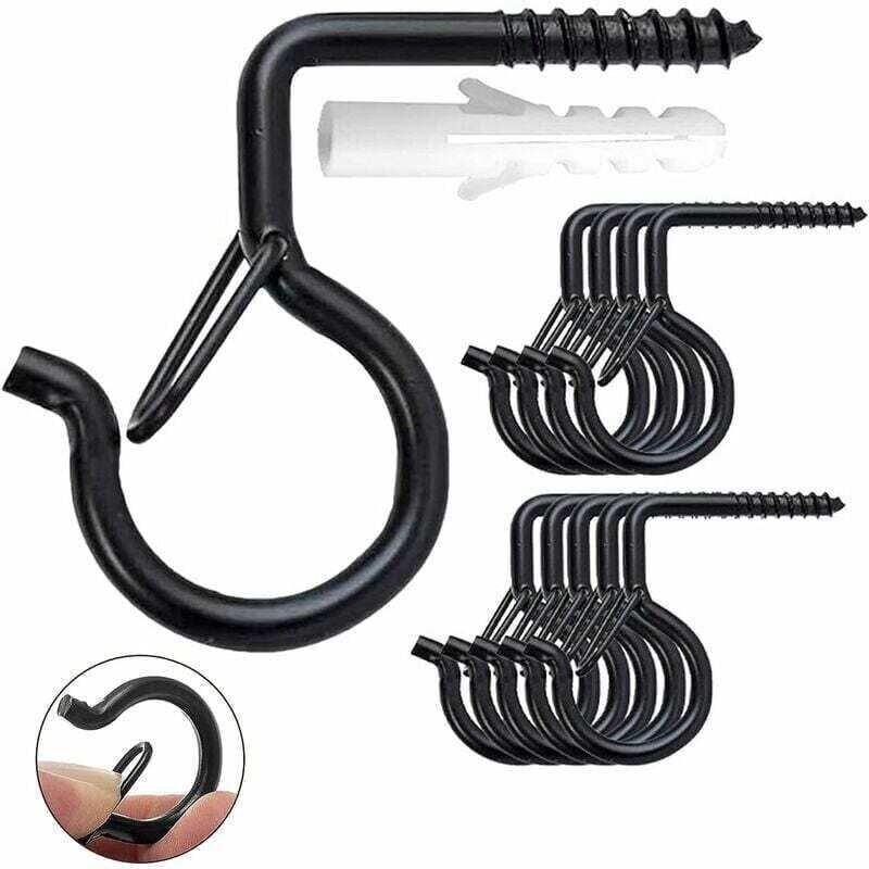 20 ganchos de tornillo para exteriores, para techo, para tazas de té, oficina, plantas, luces y guirnaldas de luces para fiestas de Año Nuevo, color