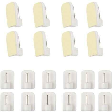 20 ganci per tende, appendini per tende, ganci per tende senza foratura, ganci autoadesivi per aste per tende senza foratura