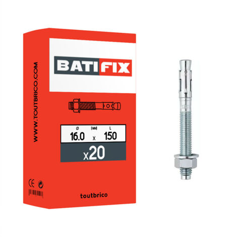 20 goujons d'ancrage 16 x 145mm zingué - Batifix