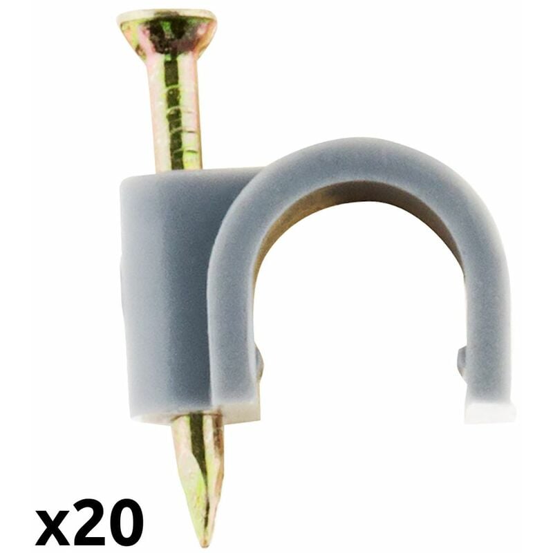 

20 grapas para cables Ø10mm gris - Zenitech