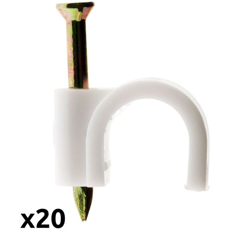 

20 grapas para cables Ø4mm blanco - Zenitech