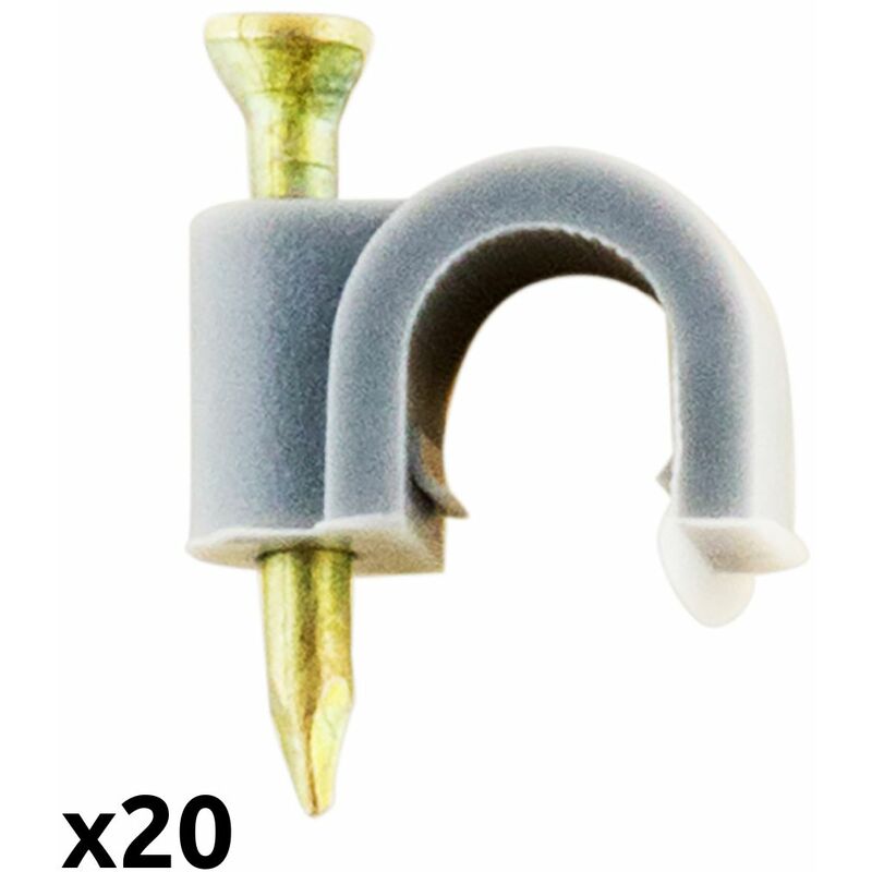 

20 grapas para cables Ø6mm gris - Zenitech