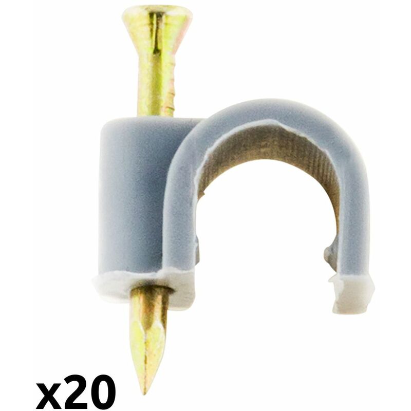

20 grapas para cables Ø9mm gris - Zenitech