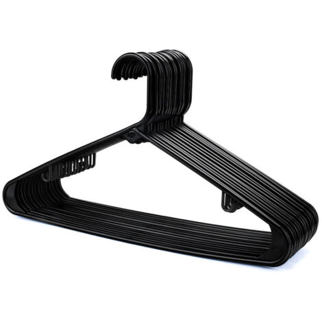20 grucce in plastica nera con barra per pantaloni, larghe 40 cm