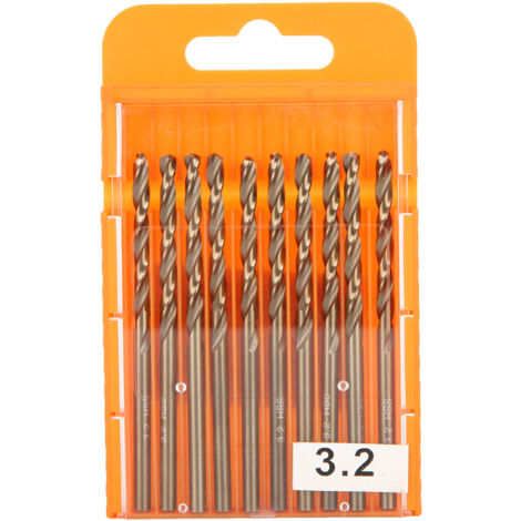 20 HSS-Metallbohrer für Stahl, Edelstahl und Aluminium – 20er-Packung – Durchmesser 3,2 mm