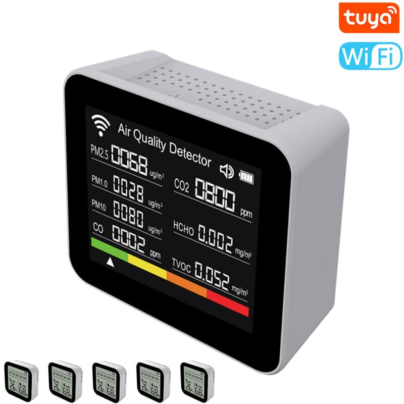 Lifcausal - Moniteur de qualité de l'air intelligent Tuya wifi 20 en 1 Détecteur de CO2