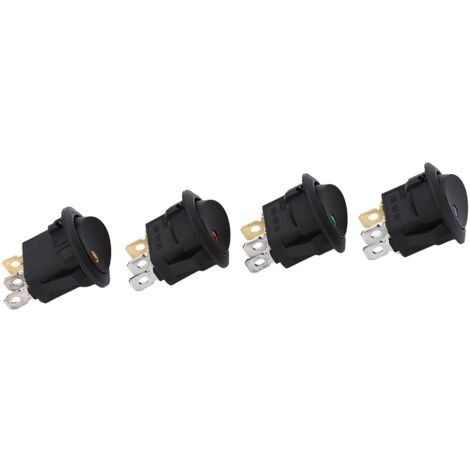 20 Interrupteurs à bascule 3 broches 2 positions 12V avec voyant LED ronds en ABS pour applications industrielles