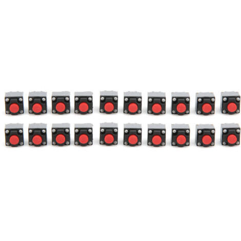 20 interruptores pulsadores táctiles impermeables de 6 x 6 x 7,3 mm